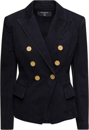 Balmain Double-Breasted Denim Blazer