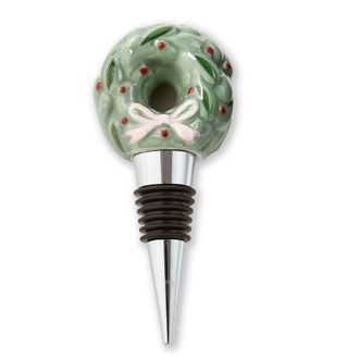 Tag Very Merry Wreath Bottle Stopper Multicolor Ceramic Decor in Multicolored at Nordstrom