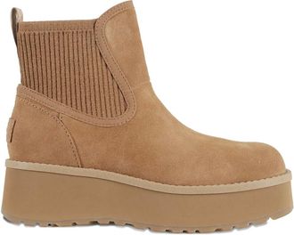 UGG 20mm ribbed platform boots - women - Recycled Polyester/Fabric/Rubber - 10 - Brown