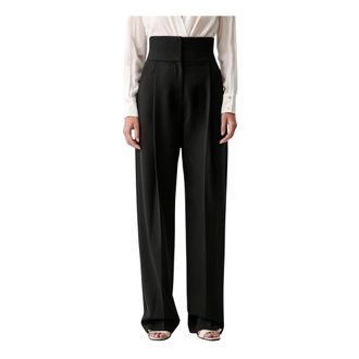 Elisabetta Franchi Dames, Broeken, Zwart, Maat: XL Katoen
