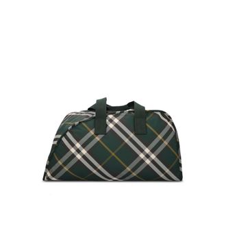Burberry Large Shield Check-Pattern Zipped Duffle Bag