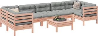 vidaXL Set De Sof&aacute;s Jard&iacute;n 8 Pzas Con Cojines Madera De Abeto Douglas Vidaxl