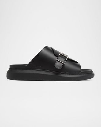 Alexander McQueen Men & apos;s Rubber Overlapping-Upper Buckle Sandals