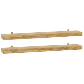 vidaXL Vidaxl - Estantes De Pared 2 Unidades Madera Maciza De Teca 90x15x4 Cm