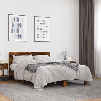 vidaXL Vidaxl - Giroletto Rovere Fumo 120x200 Cm In Legno Multistrato Metallo