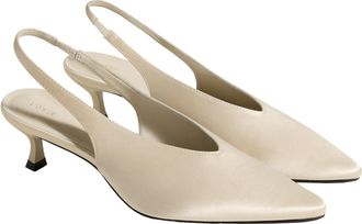 LilySilk Womens Pointed Toe Slingback Kitten Heels Ladies Lambskin and Leather Lining Pumps with Elastic Side Strap and Balanced Heel for Date Wedding Party(Gr