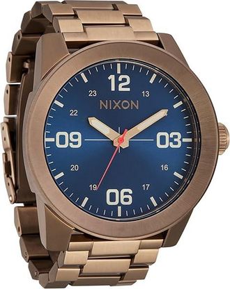 Nixon Corporal Stainless Steel Mens Watches Desert Gold/Arles Blue, Stainless Steel/Steel