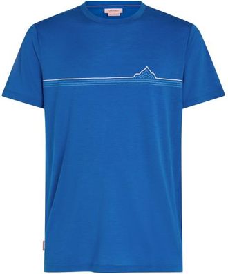 Icebreaker Merino 150 Tech Lite S/S Tee Range Stripes Merinoshirt f&uuml;r Herren | blau