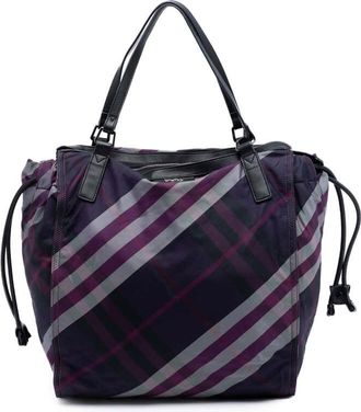 Burberry Pre-owned Burberry Supernova Check Nylon Buckleigh Tote Ladies V82I7LTJ2TY7A4R3