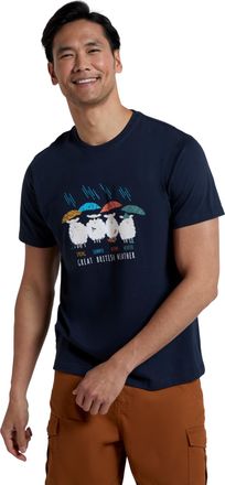 Mountain Warehouse Great British Weather Mens T-Shirt - Lightweight, Breathable & UV Protect Cotton Tee Shirt - Best for Autumn, Winter Outdoors, Holiday & Hiking Navy 4