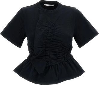 Cecilie Bahnsen Ace T-shirt - Dames - T-shirts - Zwart - XS - Katoen - Tops