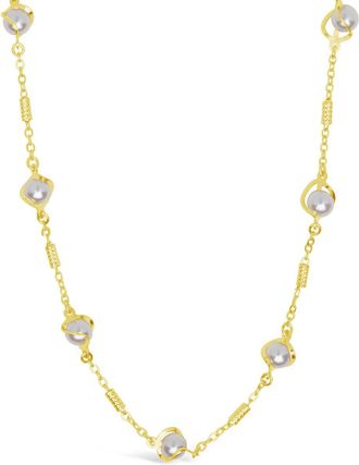 Sterling Forever Stationed Pearl Twist Glasses Chain