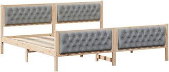 vidaXL Estructura De Cama Con Cabecera Gris Claro 200 X 200 Cm Vidaxl