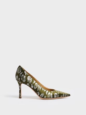 Marion Parke Classic Pump 85 | Silk in Green Leopard at Nordstrom, Size 36.5