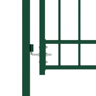 Berkfield Home Sturdy Fence Gate with Spikes Steel 100x150 cm Green