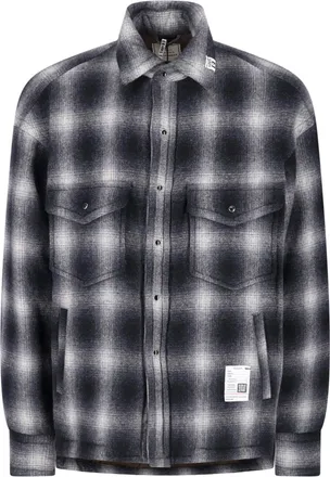 Miharayasuhiro Black Checked Wool Shirt