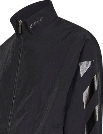 Off-white Nylon Tracktop with Glossy Arrow Jacket - Black
