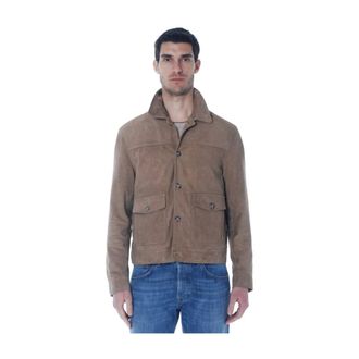 The Jack Leathers Giubbino Valstar - Heren - Leren en Su&egrave;de Jassen - Beige - 2XL - Leer - Jassen