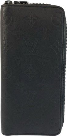 Louis Vuitton Black Monogram Shadow Zippy Vertical (Authentic Pre-Loved)