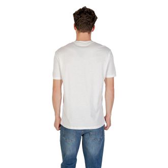A|X Armani Exchange Logo-Embroidered Cotton T-Shirt - Cream