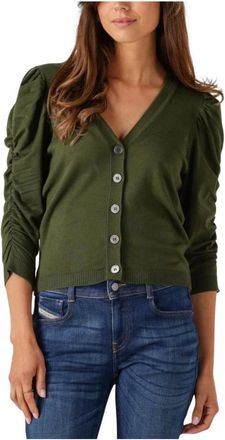 Minus Gebreide Vest in Donkergroen - Dames - Vesten - Groen - XS - Truien & Vesten