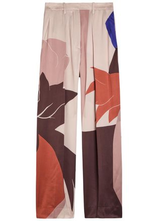 Victoria Beckham Cecilia Printed Satin Trousers - Pink - 10 (UK10 / S)