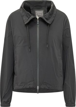 Herno Drawstring Hooded Jacket - Dames - Bomber jackets - Zwart - L - Jassen