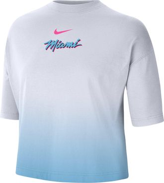 Nike (WMNS) Nike NBA Miami Heat Courtside City Edition Premium Boxy T-Shirt White HV5393-100