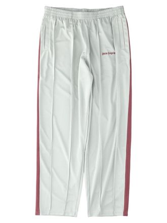 Palm Angels Grey Maroon Striped Relaxed-Fit Straight-Leg Pants