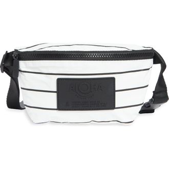 Aloha Collection Pinstripe Hip Pack in Black/White at Nordstrom Rack