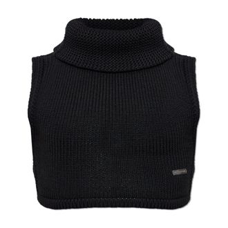 Dsquared2 Chaleco de cuello alto de lana - Knitwear - Hombre - Negro - ONE SIZE