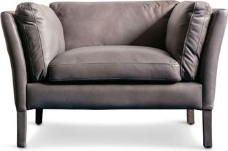 PIB Sillón de cuero de grano completo gris