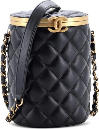 Chanel Crown Box Vanity Bag Quilted Lambskin Small crossbody bag - Zwart