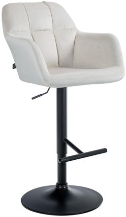 Clp Clp - Taburete De Bar Natoma En Terciopelo Crema Metal Negro Mate
