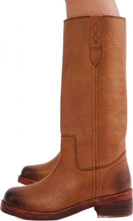Free People Womens Blaze Pull On Boots In Vintage Tan Leather
