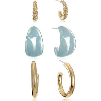 Ettika Super Set of 3 Hoop Earrings in Blue Multi at Nordstrom Rack