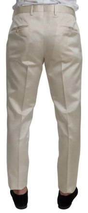 Dolce & Gabbana Mens Beige Wool Cr&egrave;me 3 Piece Sicilia Shawl Suit