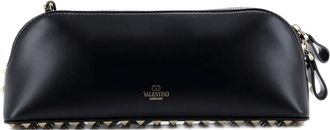 Valentino Garavani Rockstud Zip Crossbody Bag Leather East West shoulder bag - Zwart