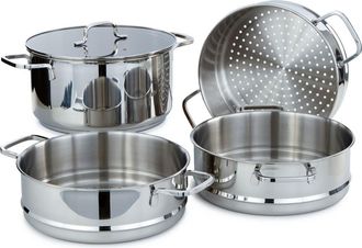 Berghoff DiNA Helix 5-Piece Steamer Set in Silver at Nordstrom Rack