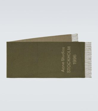 Acne Studios Logo wool jacquard scarf