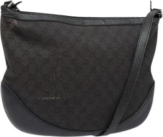 Gucci Pre-owned Canvas gucci-bags - Dames - Vintage Schoudertas - Zwart - ONE Size - Leer - Vintage