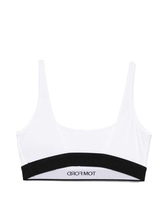 Tom Ford Logo-Banded Bralette - White