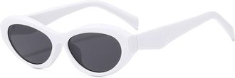 Generic Small Frame Mens Outdoor Sunglasses Shopping Commuter Womens Decorative Sun Glasses(White)