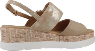 Repo 50236R Sandalia - Dames - Sleehakken - Bruin - 39 EU - Leer - Schoenen
