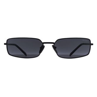 Prada Rectangle Womens Black Dark Grey PRA60S Metal - One Size