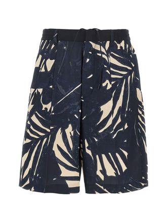 Emporio Armani Printed Linen Blend Shorts