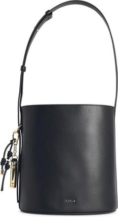 Furla Roxie Beuteltasche aus schwarzem Lear