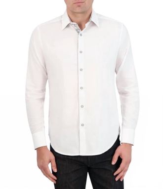 Robert Graham Wayfarer Long Sleeve Woven Button Down Shirt In White