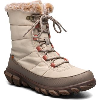 Bogs Cedar Quilted Waterproof Boot in Oatmeal at Nordstrom Rack, Size 6