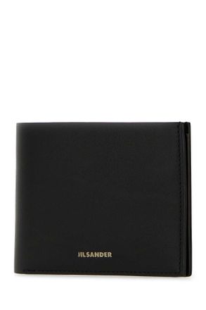 Jil Sander Mens Black Leather Wallet 001 Exterior: Calf Portafogli